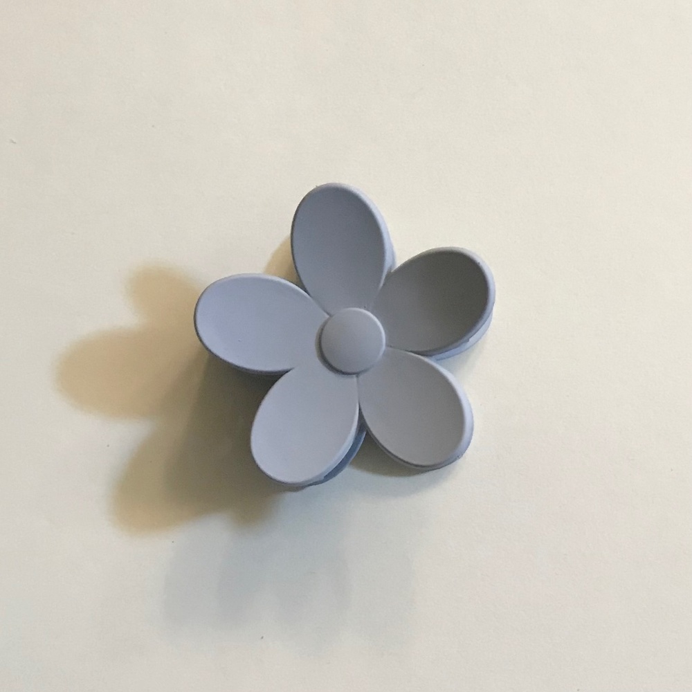 Muted blue gray flower hair claw clip accessory